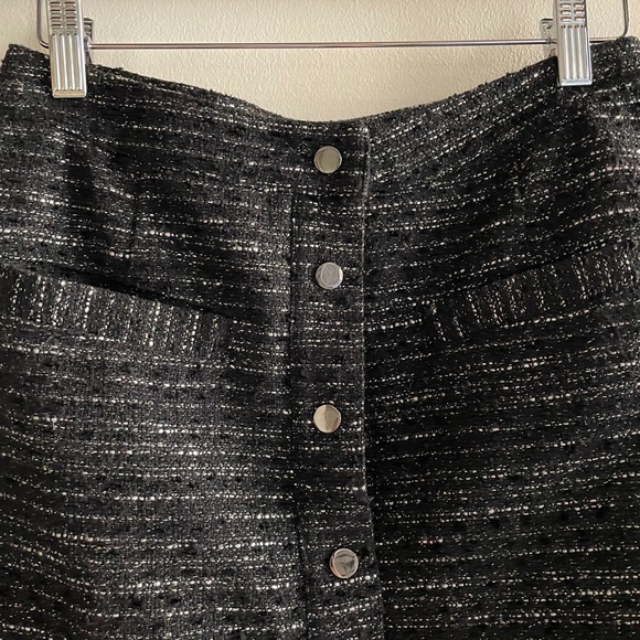 Ava High Waisted Metallic Tweed Skirt - Picture 4 of 7